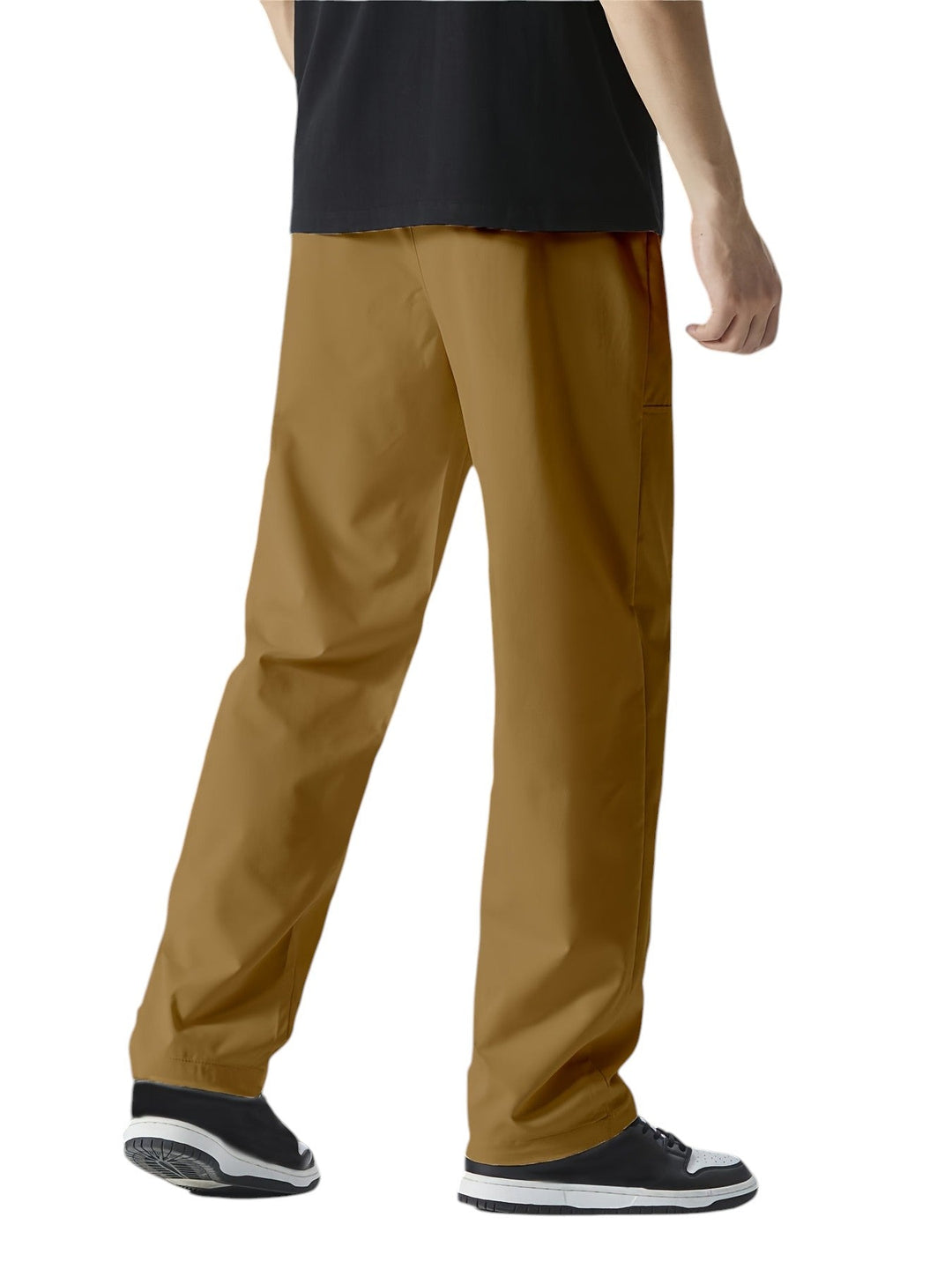 "Casual chique heren joggingbroek, donkergrijs, ademende stof, elastische tailleband met trekkoord, comfortabele pasvorm."