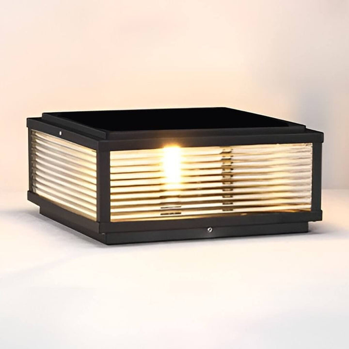 Moderne LED Buitenpaallamp met Geribbeld Glas