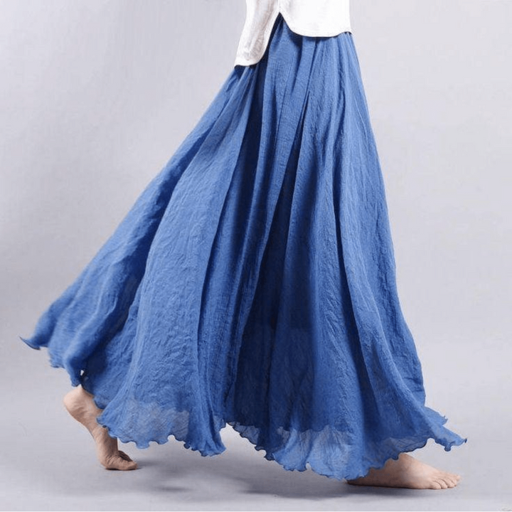Comfortabele linnen maxi rok, ademend en chique, een must-have voor zomerse damesgarderobe.