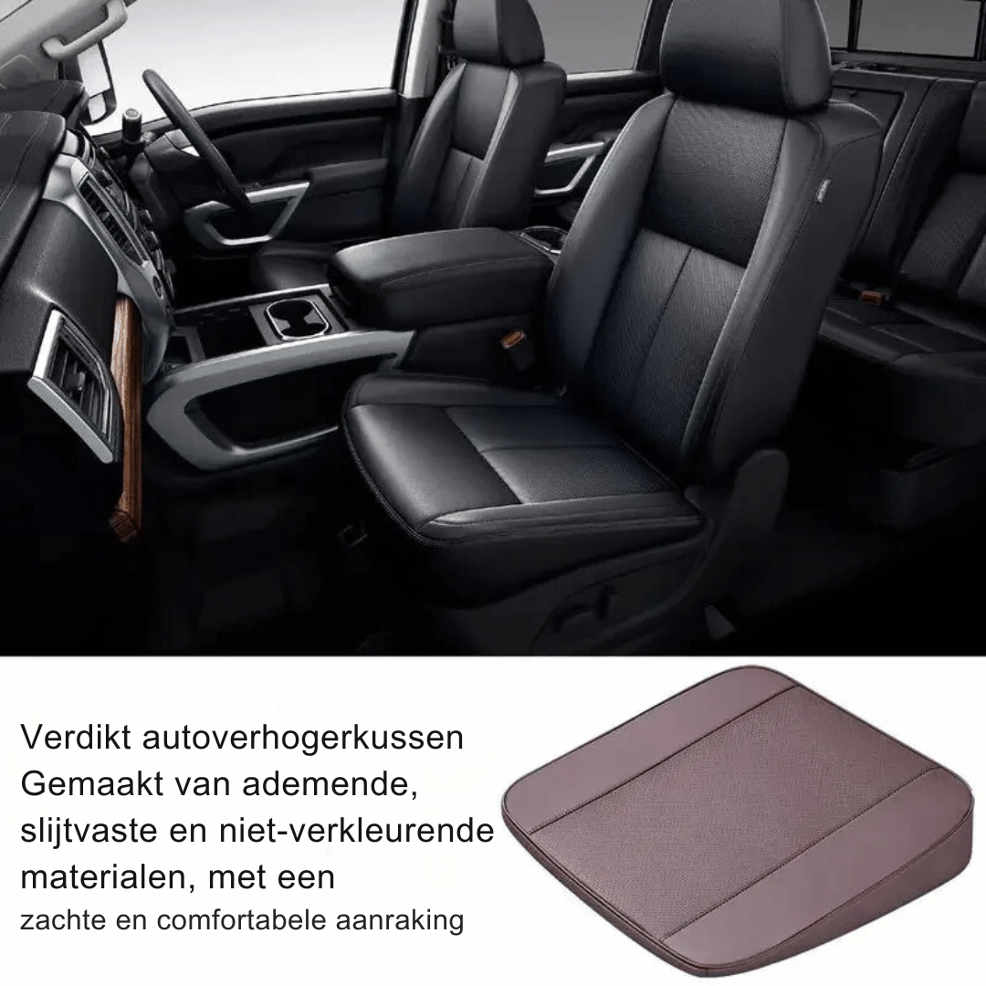 Ergonomisch auto zitkussen met rugondersteuning. Zitverhoger voor beter zicht, perfect voor auto & kantoor.