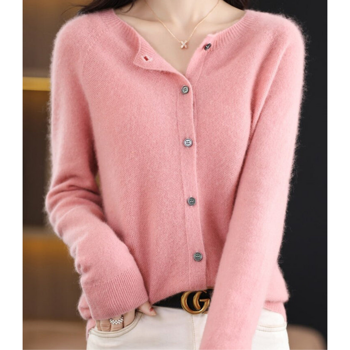 Elegant damesvest met ronde O-hals en knopen, perfect voor een stijlvolle en modieuze look.