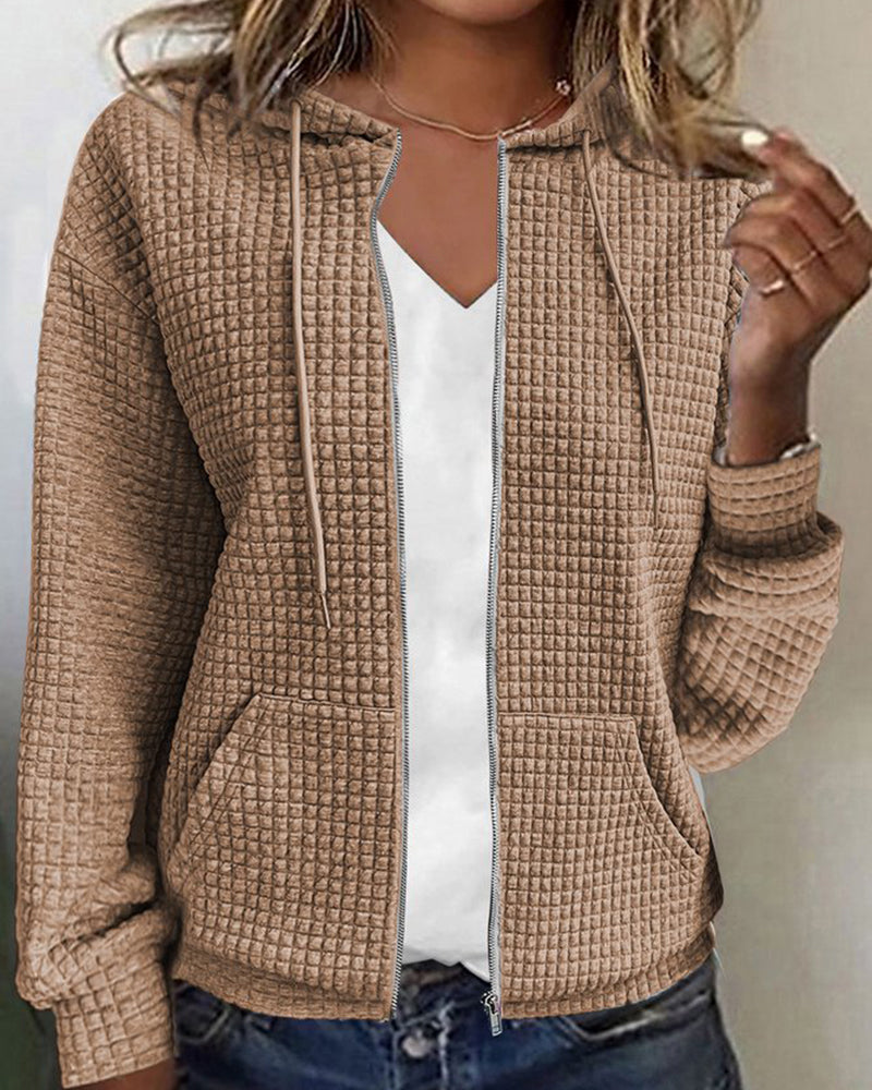 Comfortabel damesvest met capuchon en praktische zakken, perfect voor een casual look.