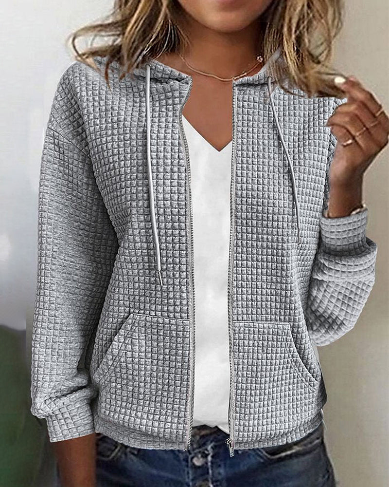 Nieuw dames comfortvest met losse pasvorm, capuchon en zakken, ideale toevoeging aan je garderobe.