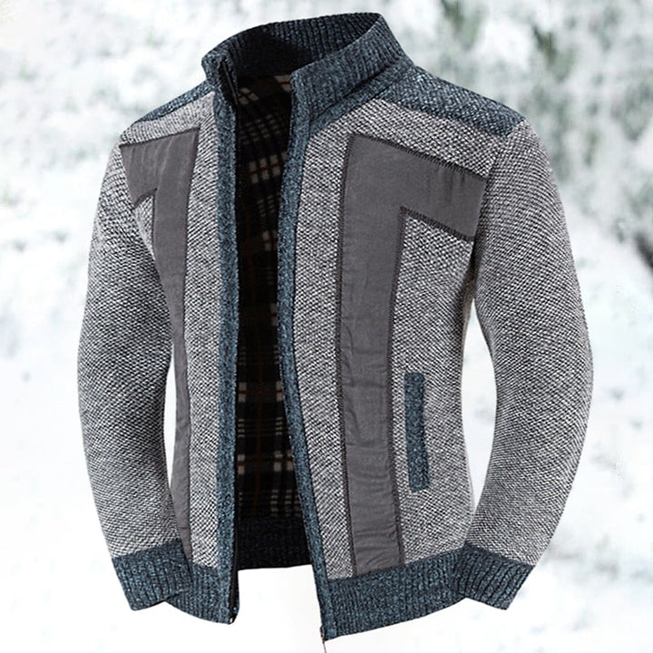 Comfortabel grijs heren ritsvest met opstaande kraag, ideaal voor casual en stijlvolle laagjes in wintermode.