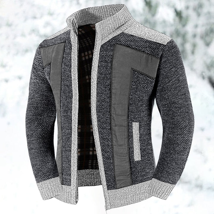Modern heren vest met volledige rits en opstaande kraag, een essentieel kledingstuk voor herenmode.