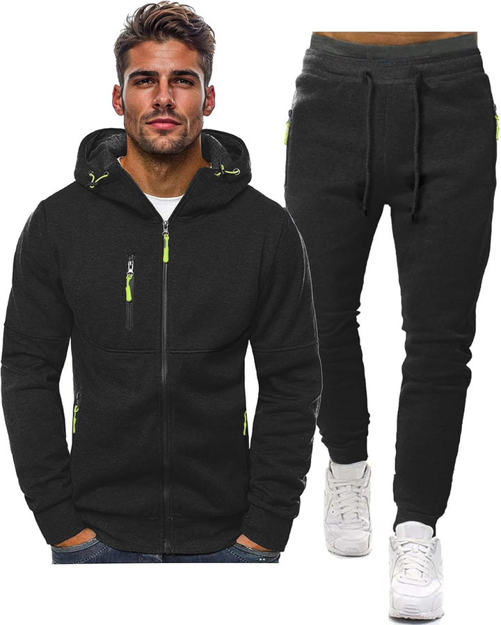 "Comfortabel heren trainingspak in diverse kleuren, stijlvol ontwerp, ademend en duurzaam, perfect voor sportieve dagen."