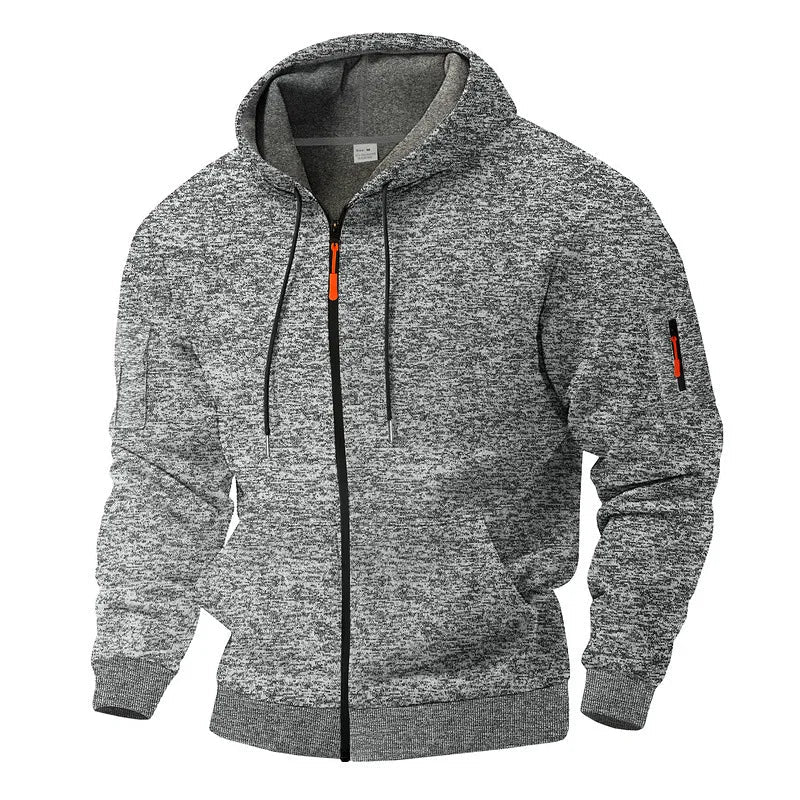 Modern heren vest met capuchon en stevige ritssluiting. Een comfortabele keuze voor dagelijks gebruik.