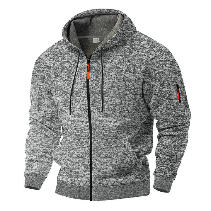 Modern heren vest met capuchon en stevige ritssluiting. Een comfortabele keuze voor dagelijks gebruik.