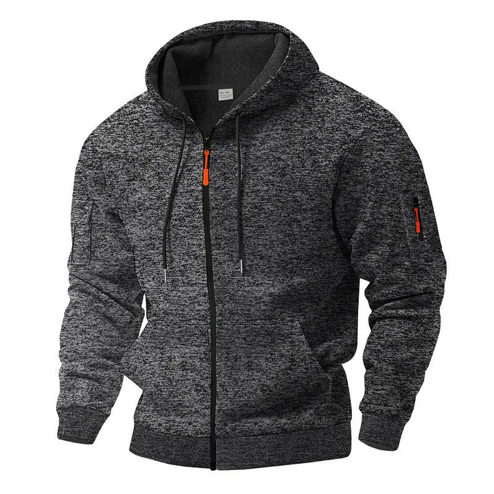 Stijlvol heren vest met capuchon, warm en comfortabel. Dit veelzijdige vest is perfect voor elk seizoen.