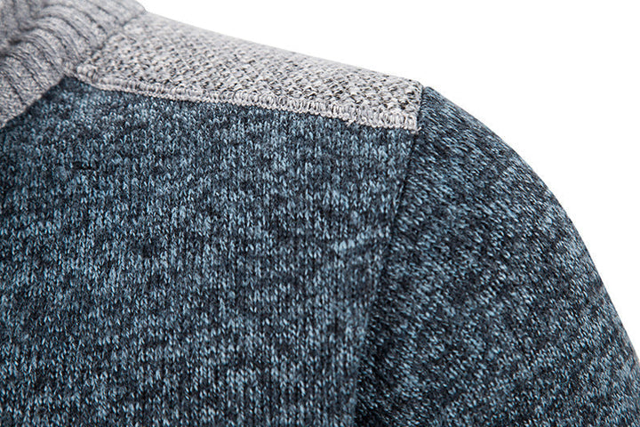 Textuur van een warm en comfortabel heren vest met kraag, kwalitatief gebreide herenmode, zacht en duurzaam.