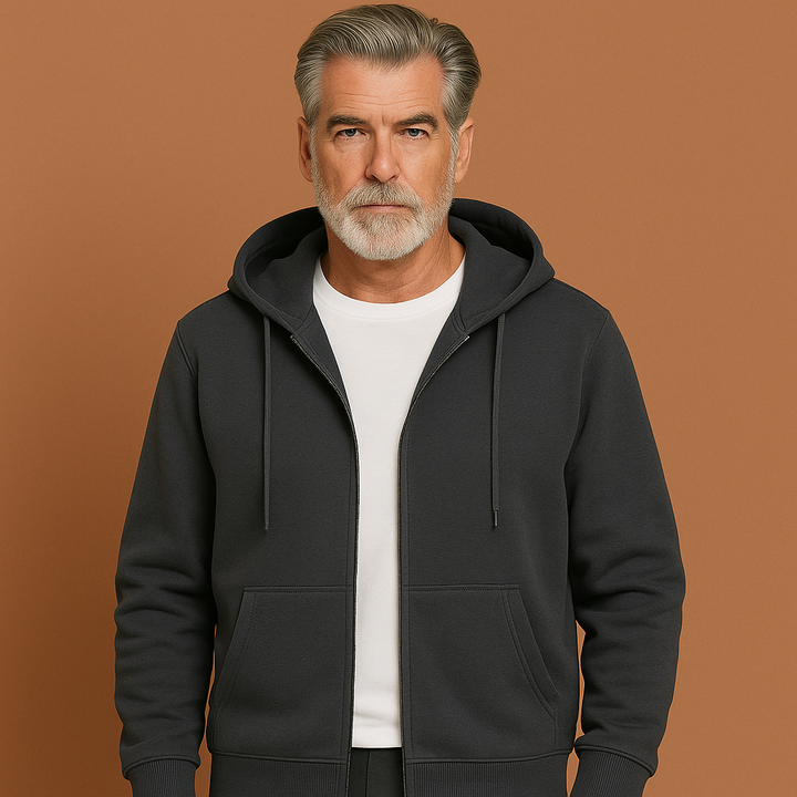Comfortabel heren vest met rits en capuchon, ideaal voor casual dagelijkse kleding in de herfst.