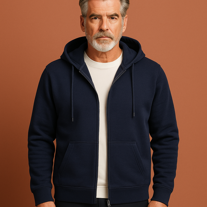 Modern heren capuchonvest, casual draagbaar met rits, essentieel voor mannenmode in de herfst.
