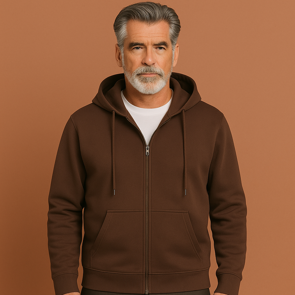 Warm heren vest met rits en capuchon, een comfortabele hoodie voor de herfst en dagelijkse look.