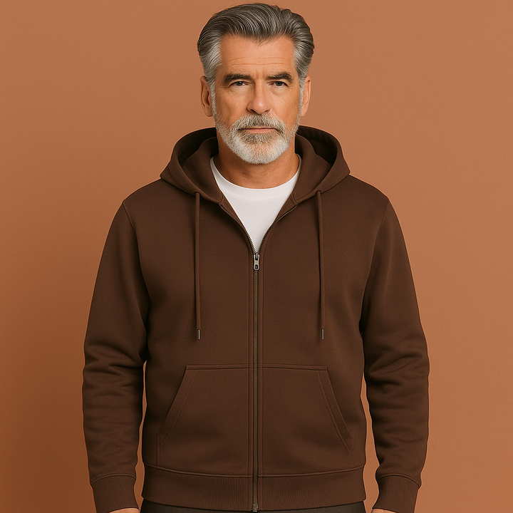 Warm heren vest met rits en capuchon, een comfortabele hoodie voor de herfst en dagelijkse look.