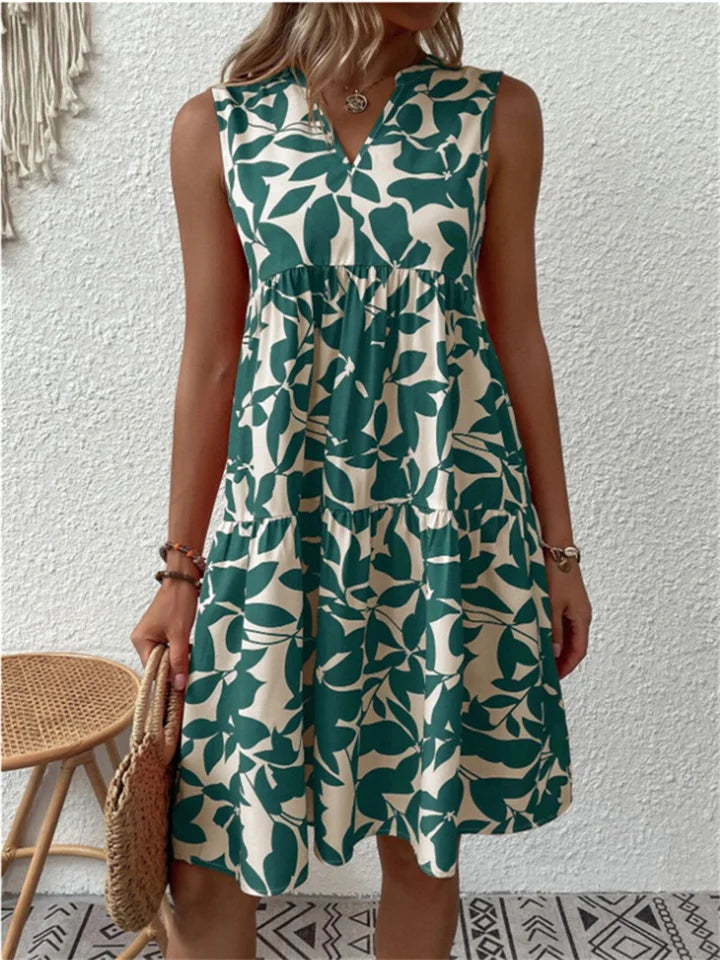 Zwarte bloemen midi zomerjurk voor dames, veelzijdig en stijlvol voor elke dag.
