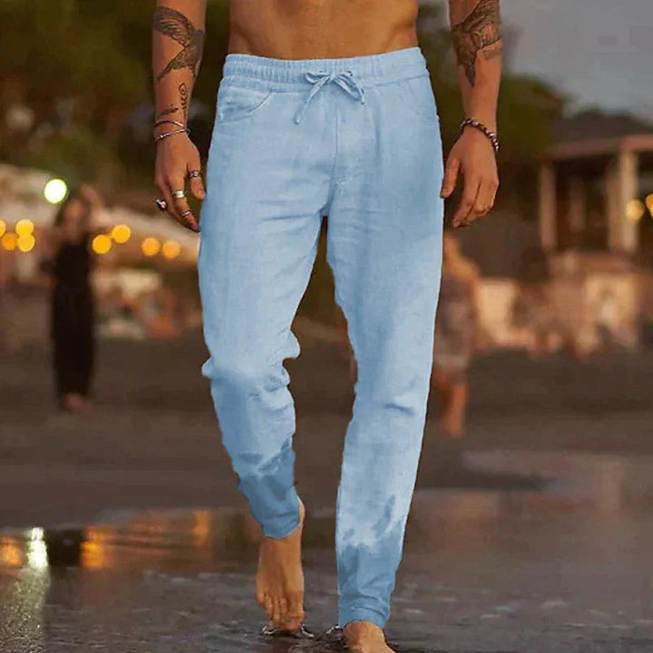Stijlvolle casual herenbroek met trekkoord en elastische taille. Een essentieel item voor moderne mannenmode.