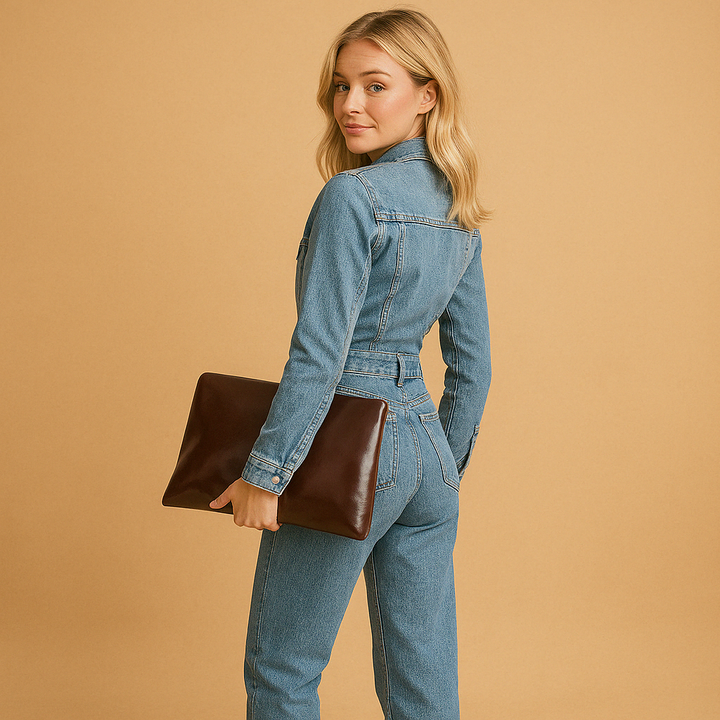 Comfortabele dames denim jumpsuit met rechte pijpen en lange mouwen, ideaal voor dagelijks gebruik en elke lichaamsvorm.
