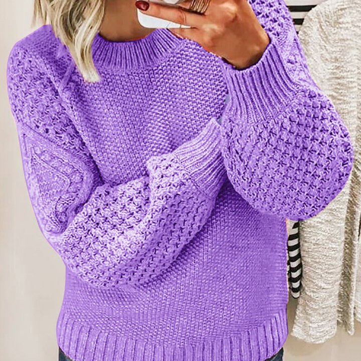 Modieuze dames trui, gebreid voor ultiem comfort en stijl. Perfecte aanvulling op je wintergarderobe.