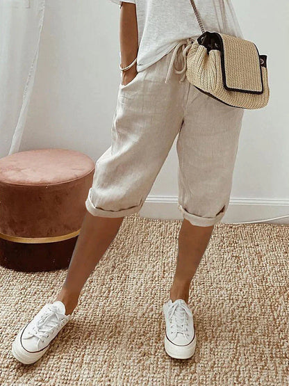 Zachte, ademende zomershorts voor dames met elastische taille voor ultiem comfort tijdens warme dagen.