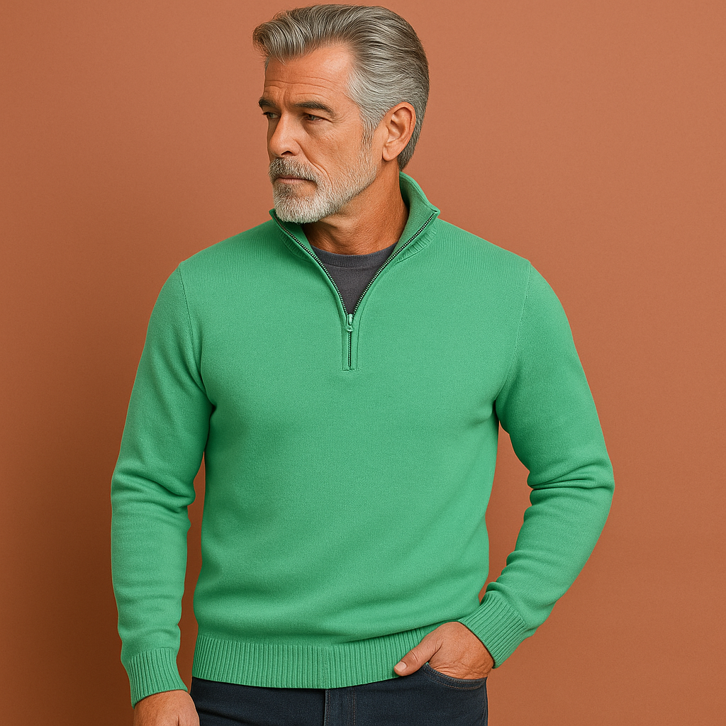 Stijlvolle donkergrijze heren kwartrits polotrui, comfortabel en veelzijdig voor casual herenmode.