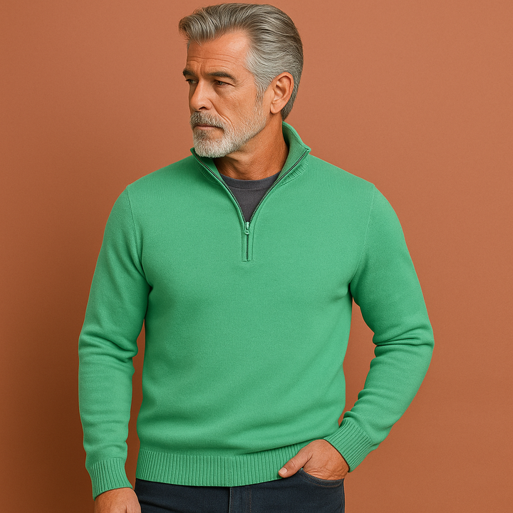 Stijlvolle donkergrijze heren kwartrits polotrui, comfortabel en veelzijdig voor casual herenmode.