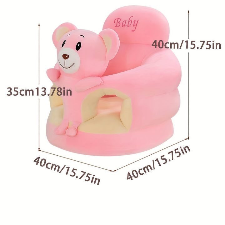 Schattige kaki/lichtroze baby zitstoel met dieren thema, decoratief en functioneel voor elke babykamer.