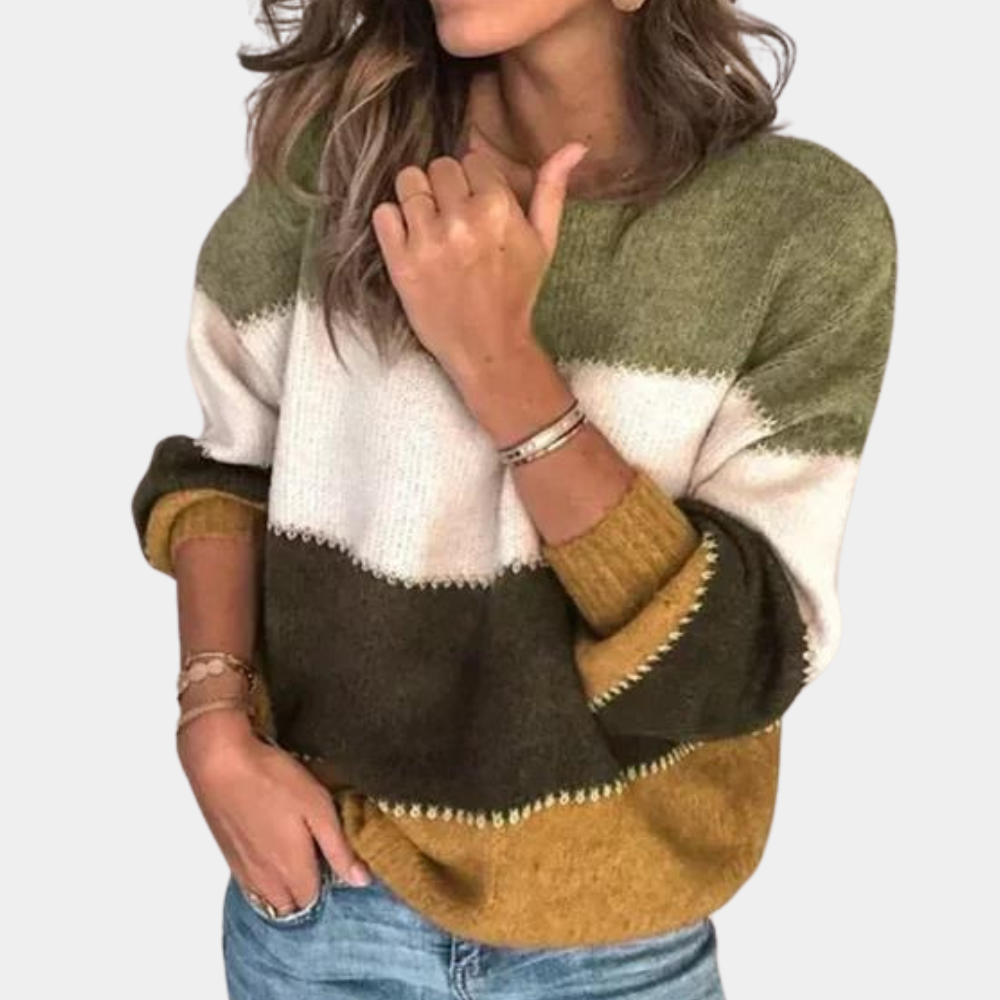 Comfortabele gestreepte damestrui met lange mouwen, perfect voor herfst. Veelzijdige casual damesmode.