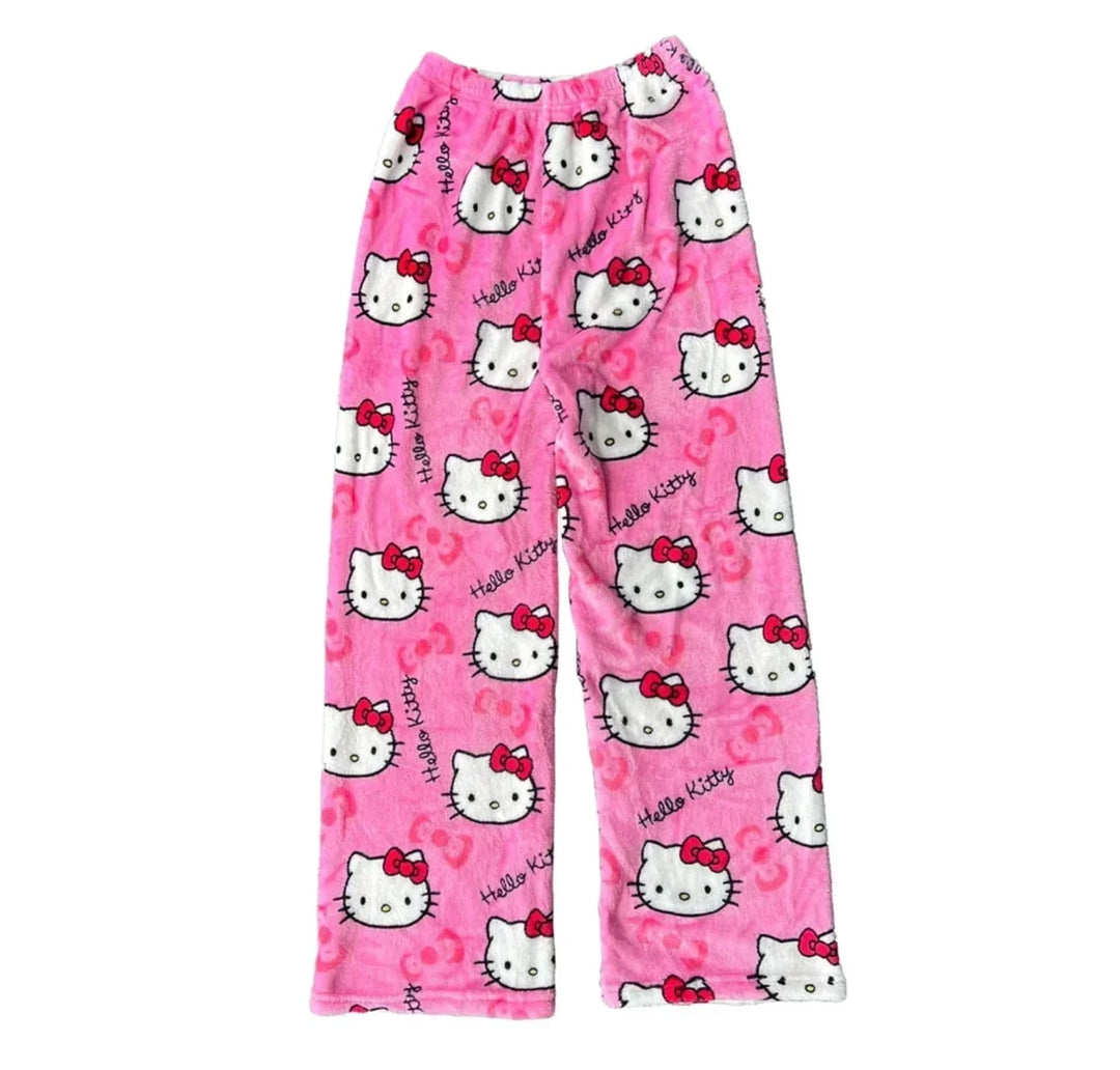"Comfortabele Hello Kitty dames pyjamabroek, speels design, zacht materiaal, ideaal voor stijlvolle slaapkleding."