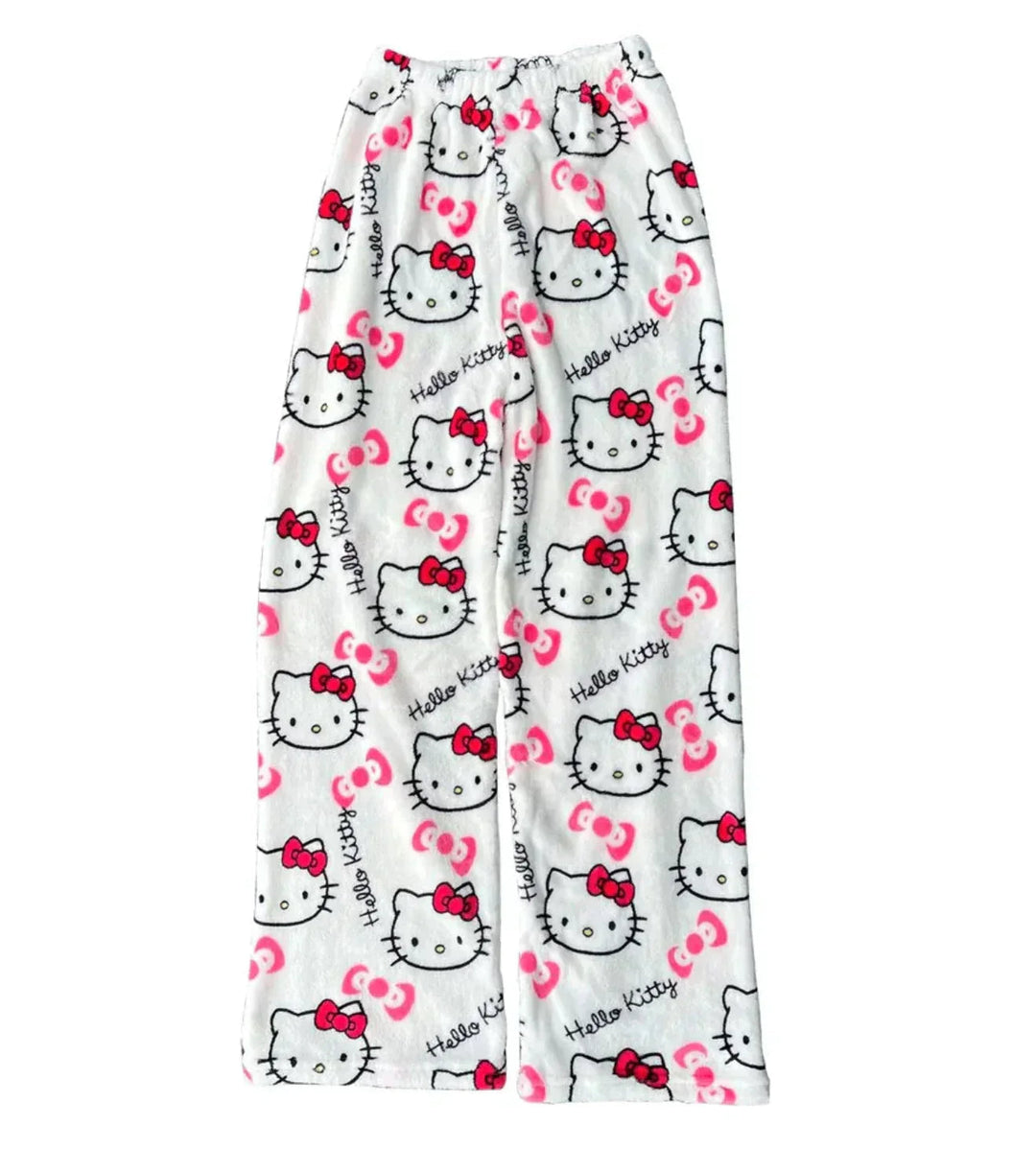 "Comfortabele Hello Kitty dames pyjamabroek, speels design, zacht materiaal, ideaal voor stijlvolle slaapkleding."