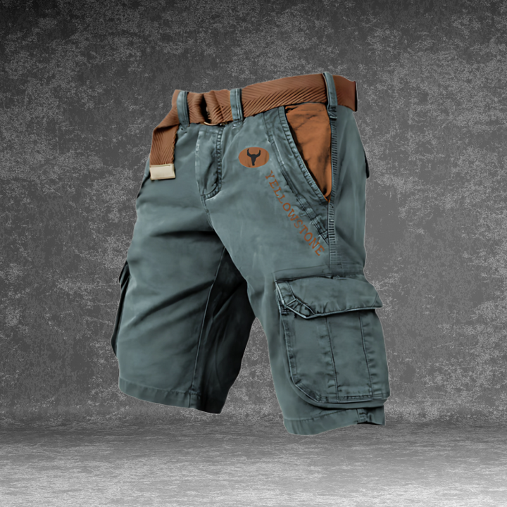 "Comfortabele heren cargo shorts met meerdere zakken, gemaakt van ademende katoenmix voor stijl en functionaliteit bij outdoo
