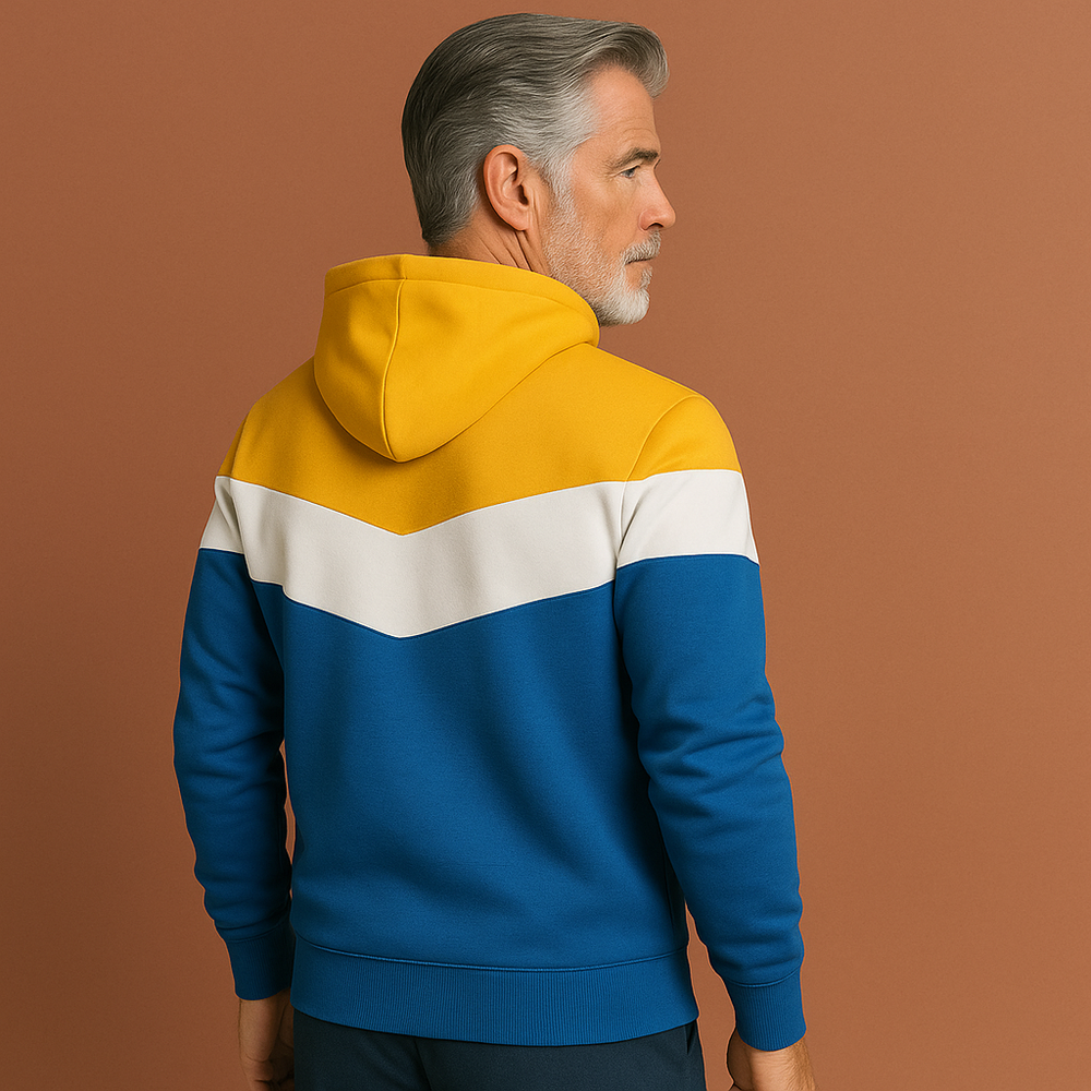 Stijlvolle gele heren hoodie met capuchon, perfect sweatshirt voor een comfortabele casual outfit.