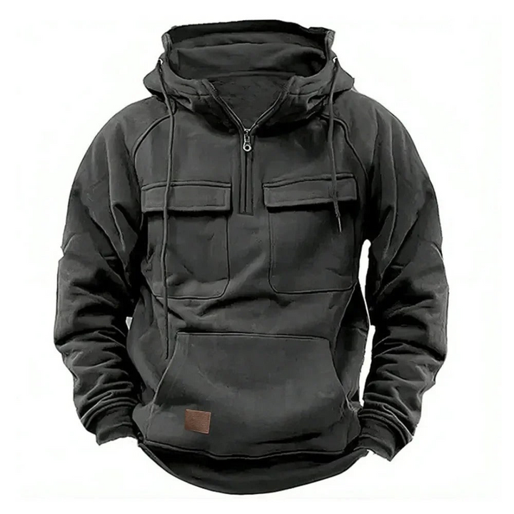 Casual heren hoodie met ritssluiting, kangoeroezak en comfortabele capuchon, een must-have voor mannen.