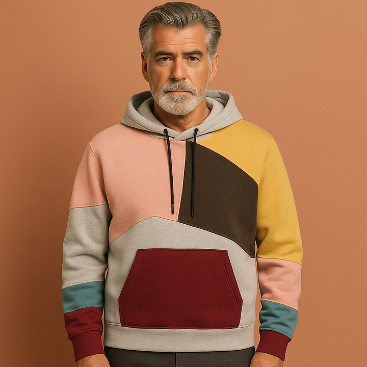 Casual heren hoodie met kleurcontrast en relaxte pasvorm, ideaal voor heren mode en sportieve activiteiten.