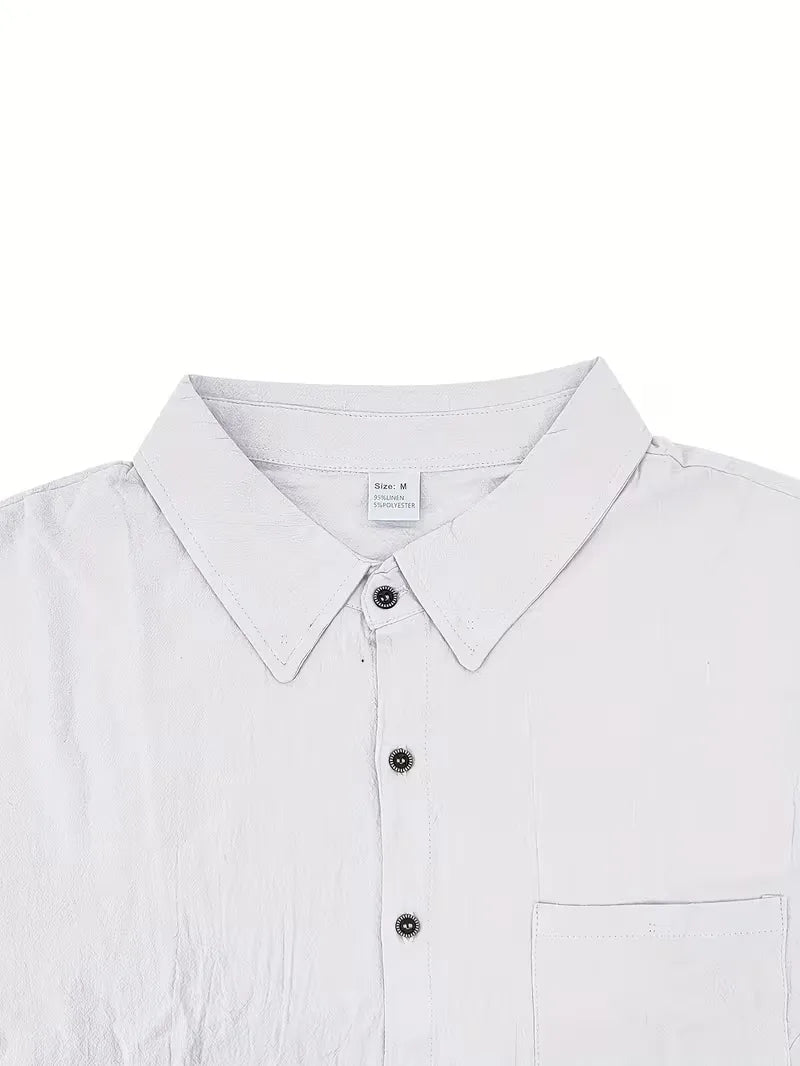 Casual heren zomerkledingset: tweedelig met korte mouwen shirt en comfortabele korte broek.