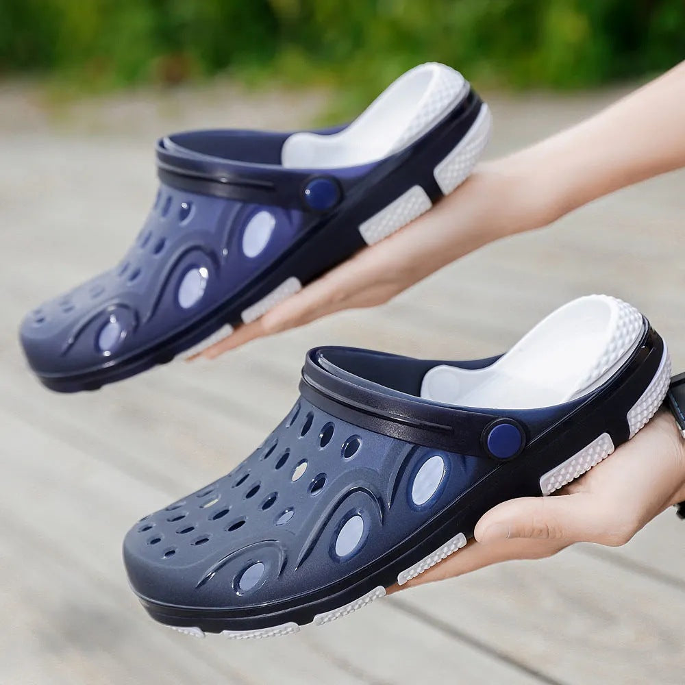 Lichtgewicht en ademende herenklompen, met comfortabele pasvorm en antislipzool, ideaal voor de zomer.