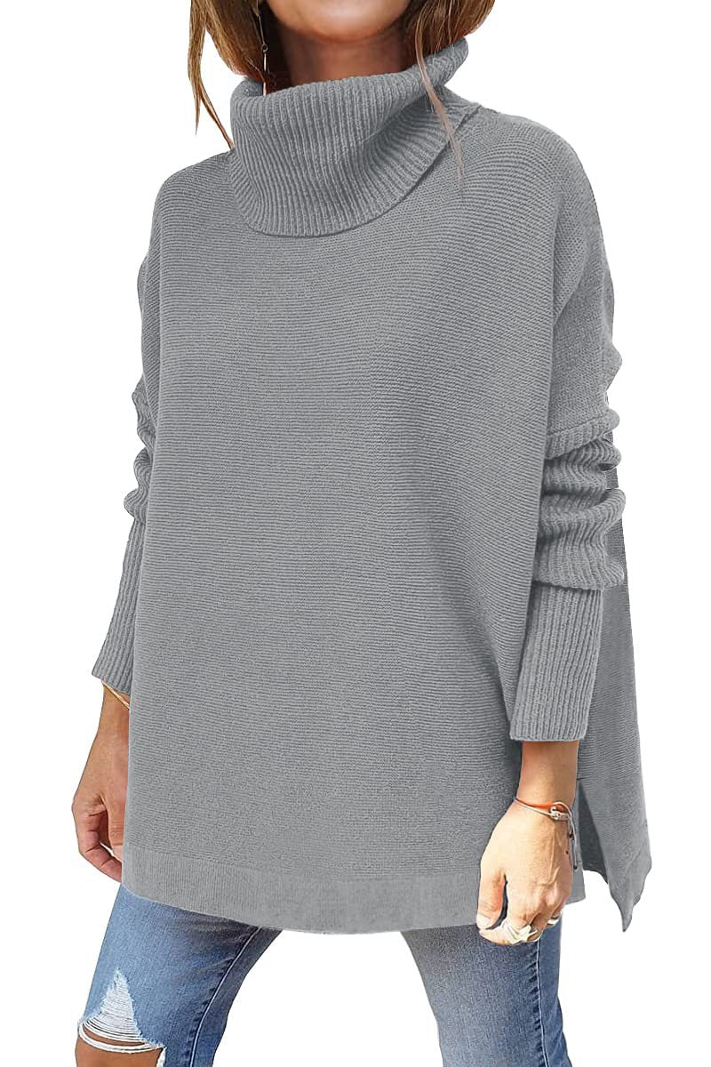 Warme dames coltrui met losvallende pasvorm, een comfortabele wintertrui voor elke stijlvolle dameskleding collectie.