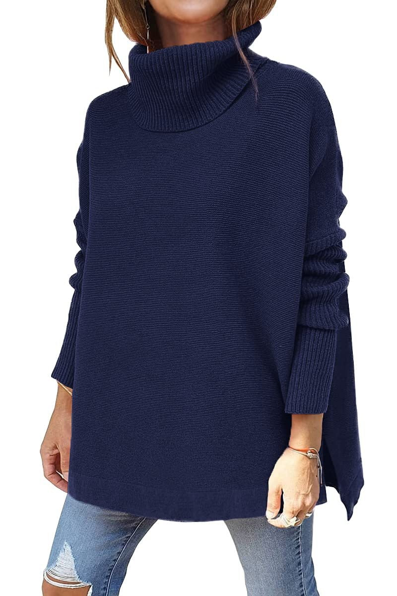 Stijlvolle losvallende dames coltrui, comfortabel en casual. Ideaal als herfstmode of warme kantooroutfit.