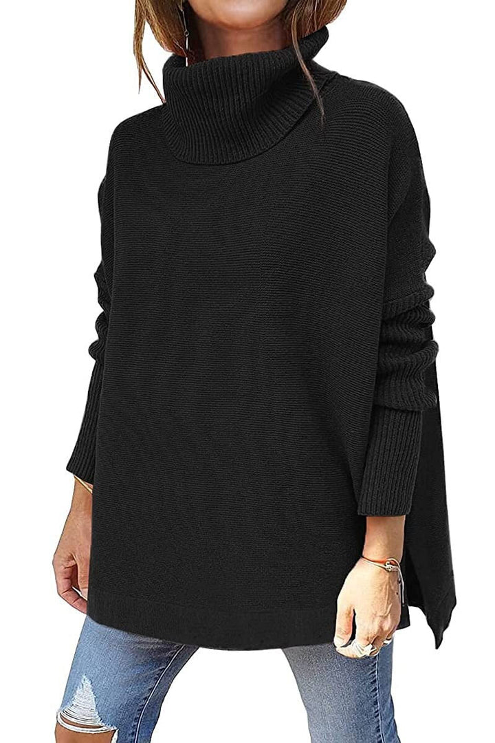 Veelzijdige losvallende dames coltrui, comfortabele wintertrui. Ideaal voor herfstmode of warme kantooroutfits.