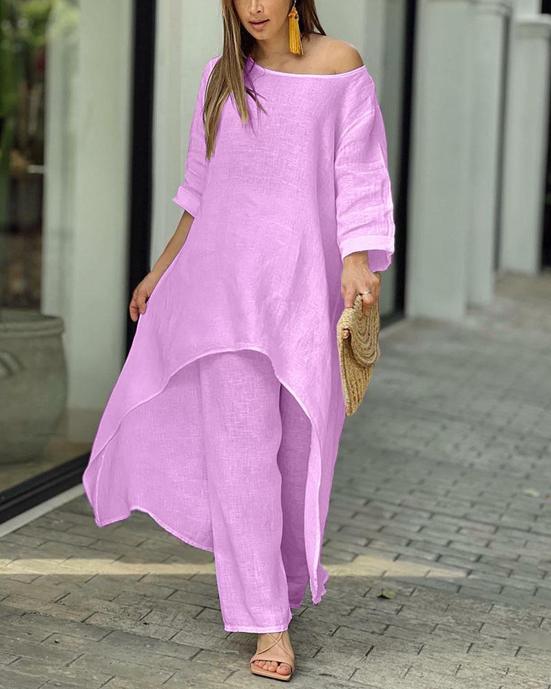 Dames vrijetijdsset: comfortabele en stijlvolle tweedelige outfit voor elke dag. Ideale casual damesmode.