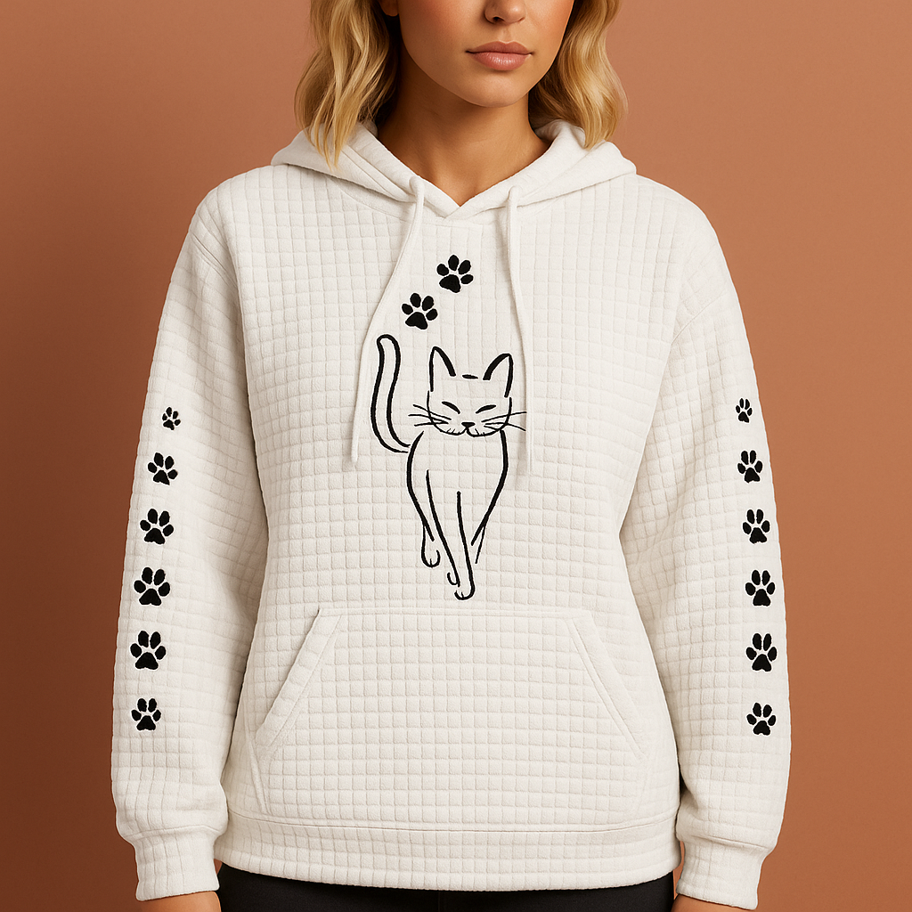 Casual dames hoodie, zacht en warm, ideaal als comfortabele trui voor herfst- en winterdagen.