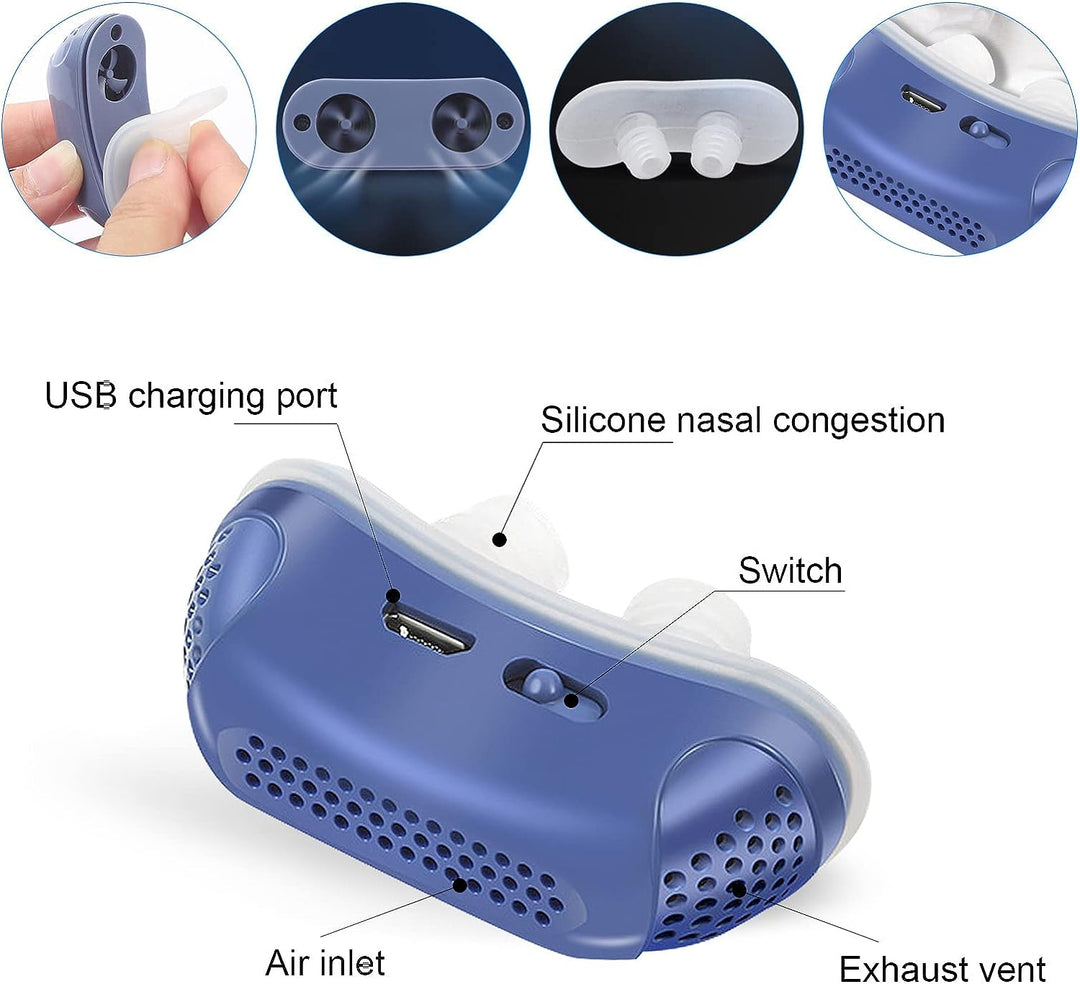 "Compact Micro CPAP apparaat voor snurk- en apneuverlichting, draagbaar en comfortabel voor thuis en onderweg."