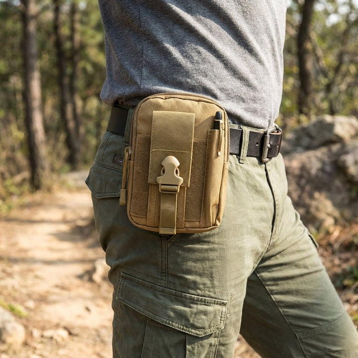 Compact tactisch Molle etui voor buiten, ideaal voor utility opbergtas of heuptas van CarryCore.