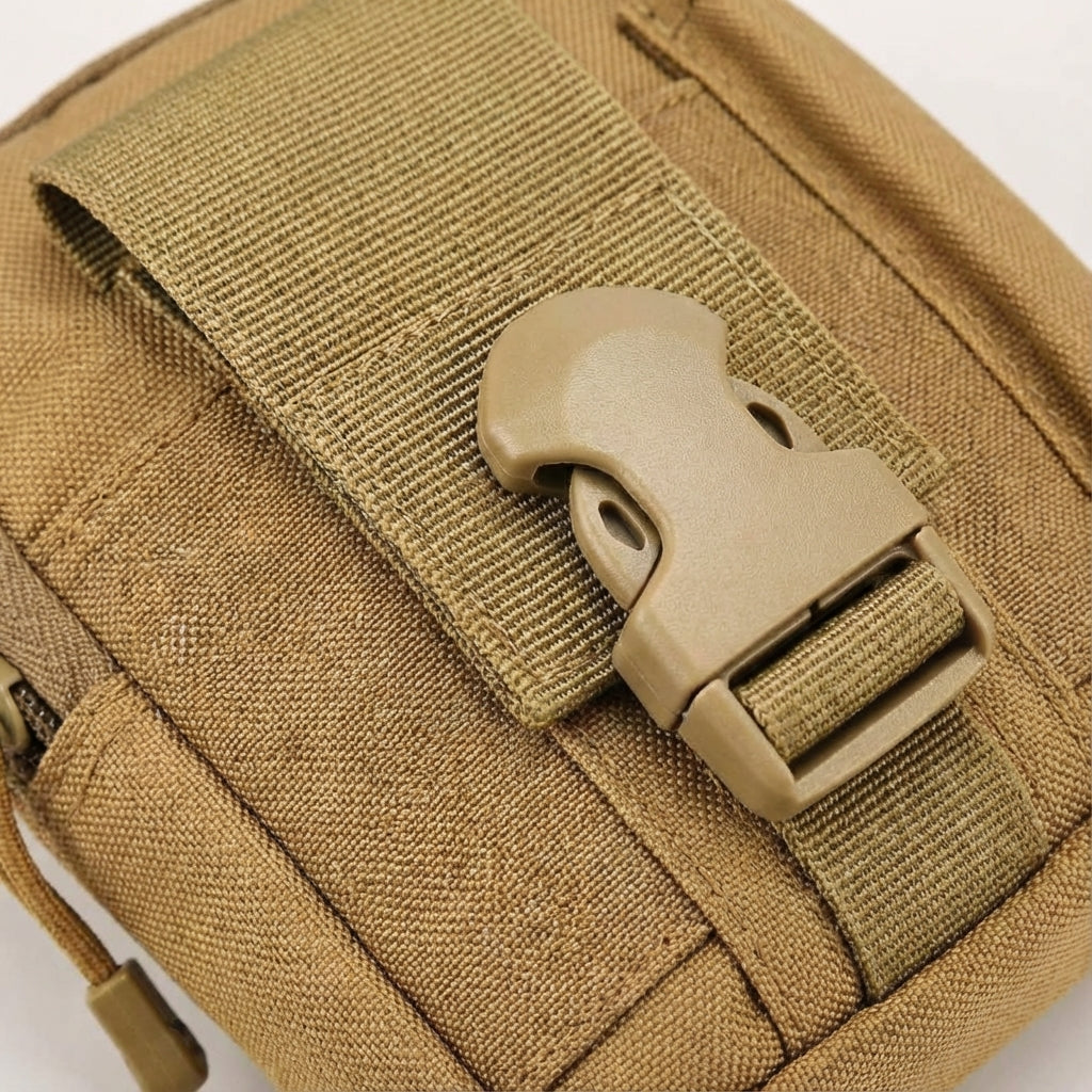 Zwart unisex tactisch Molle etui, perfecte compacte opbergtas voor outdoor en reizen.