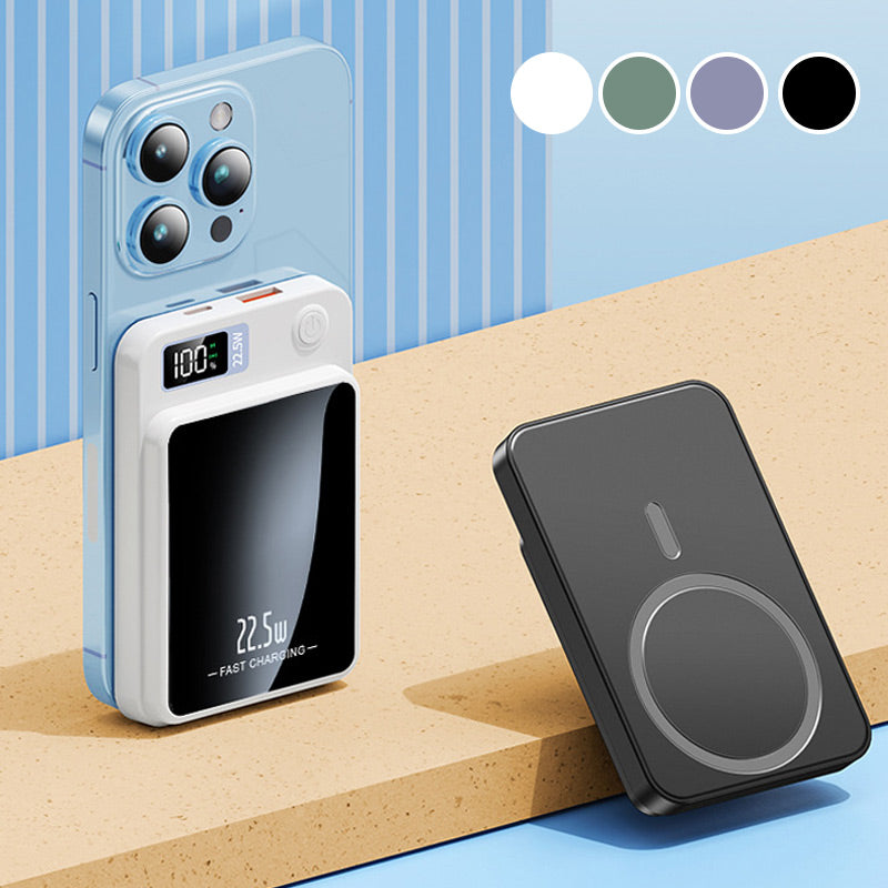 Krachtige 10000mAh powerbank voor snel en draadloos opladen, een must-have technologie accessoire.