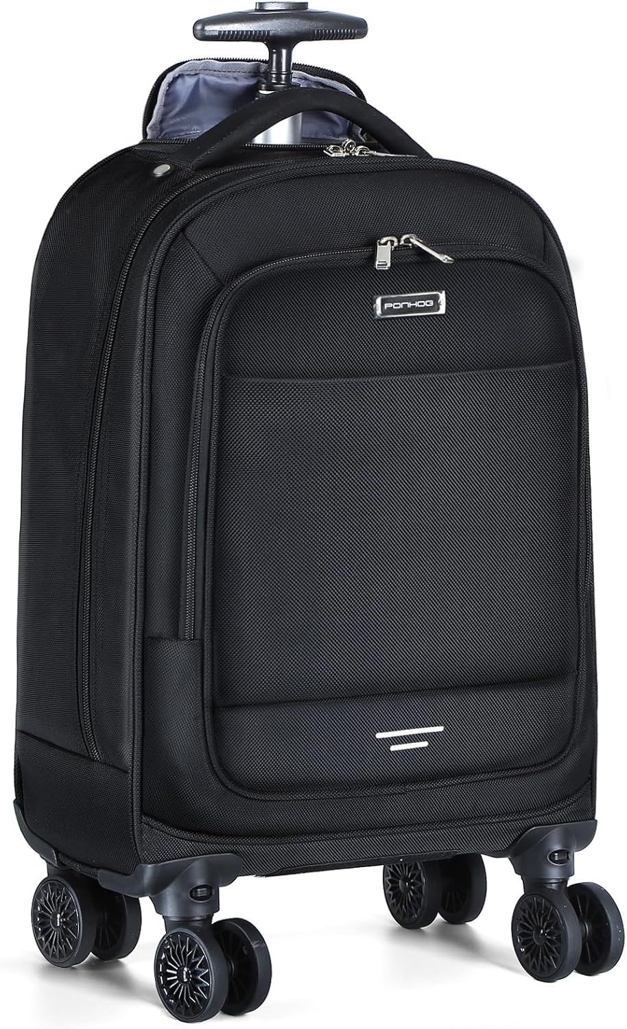 Compacte 30L laptop trolley rugzak met 4 zwenkwielen, ideaal voor zakenreizen, forenzen en school. Waterafstotend.