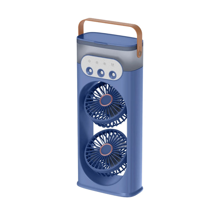 Verfrissende compacte torenventilator met luchtbevochtiger en zacht nachtlampje, ideaal voor zomer.