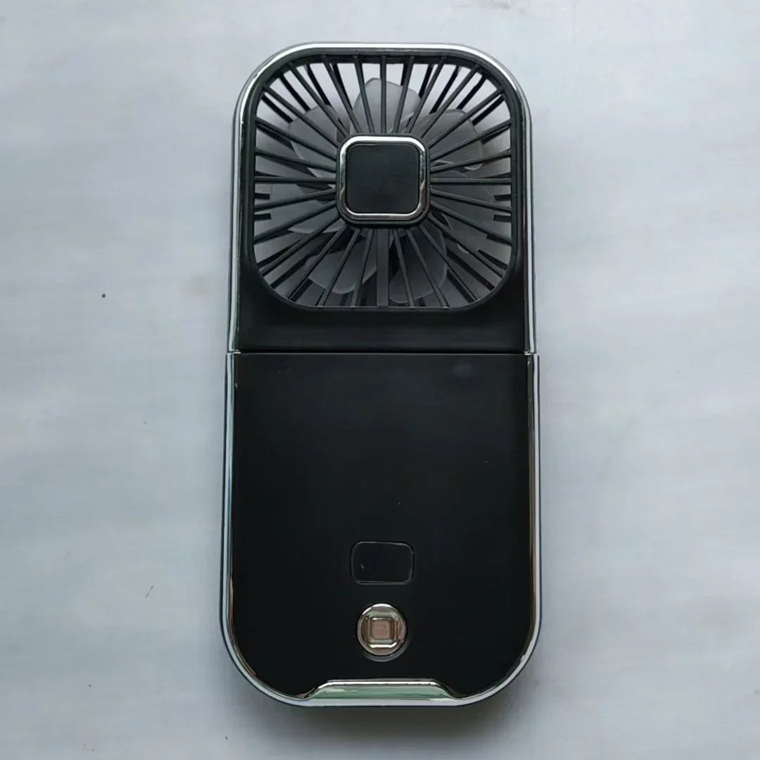Moderne draagbare ventilator met USB-C, LED-display en verstelbare windstanden voor optimale persoonlijke verkoeling.