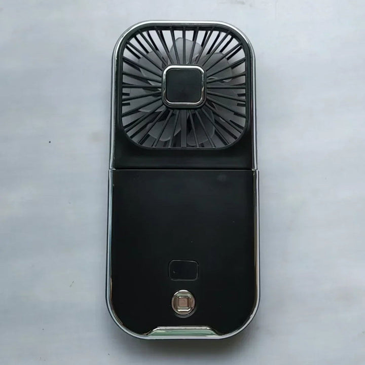 Moderne draagbare ventilator met USB-C, LED-display en verstelbare windstanden voor optimale persoonlijke verkoeling.