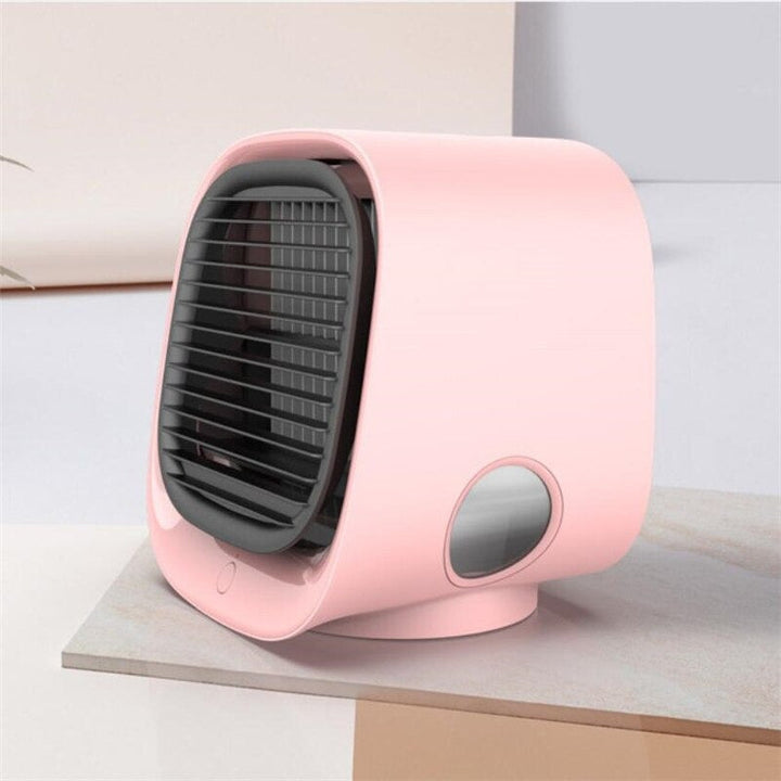 Stijlvolle draagbare USB luchtkoeler, wit, voor gerichte koeling. Compacte persoonlijke ventilator, ideaal voor thuis.
