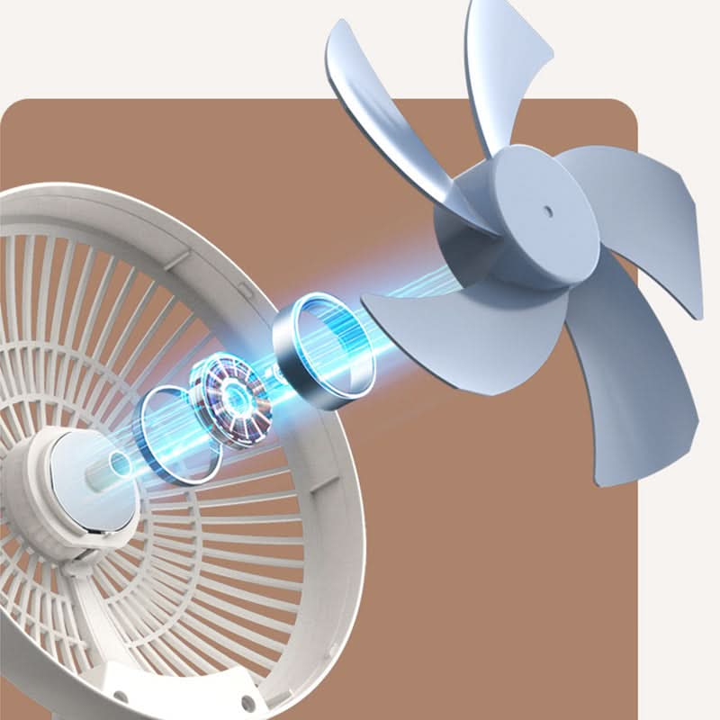 Stille draagbare ventilator voor kantoor of thuis. USB oplaadbaar, compact en effectief tegen de hitte.